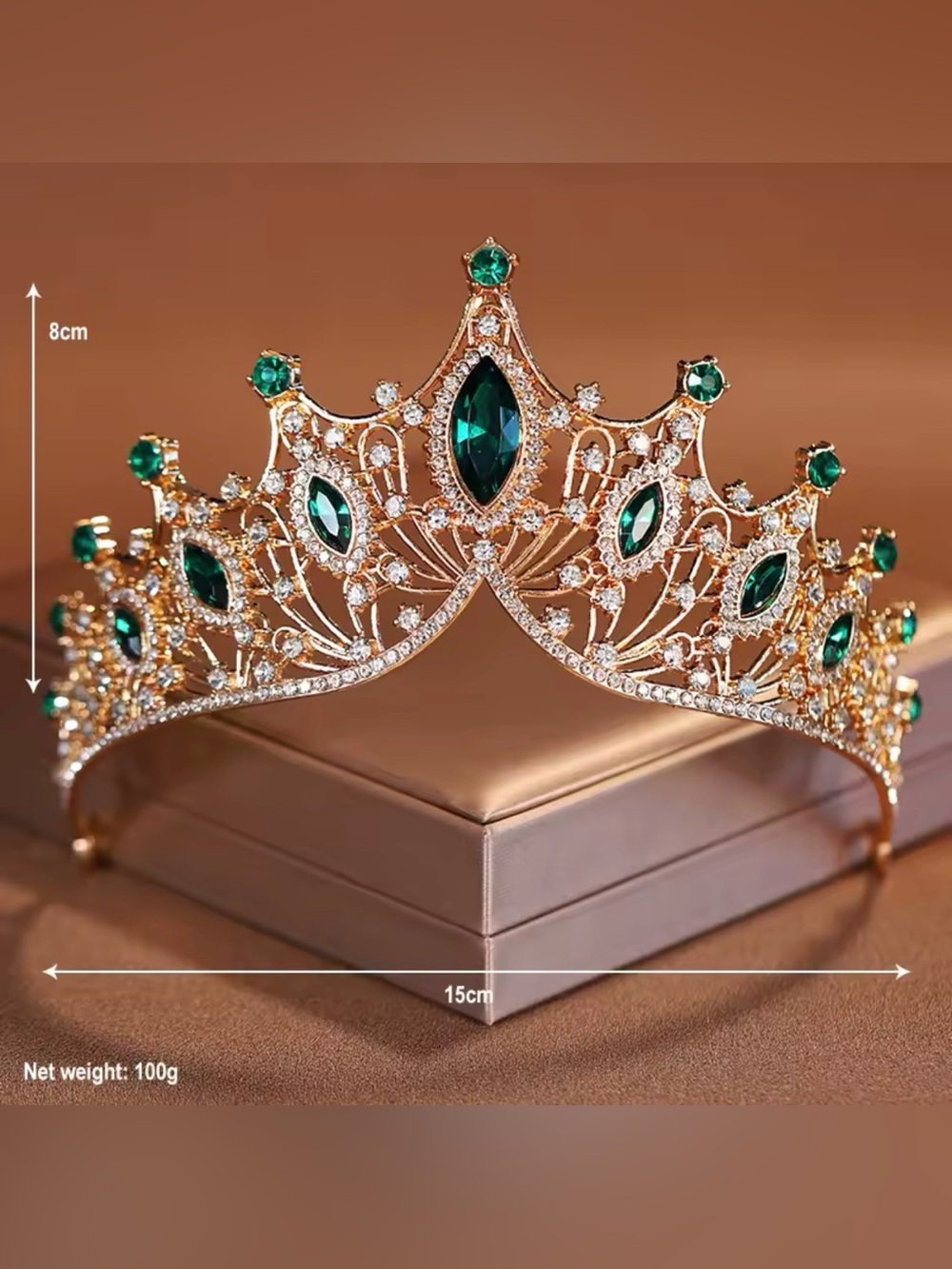 Green Crystal Tiara And Crown Headband